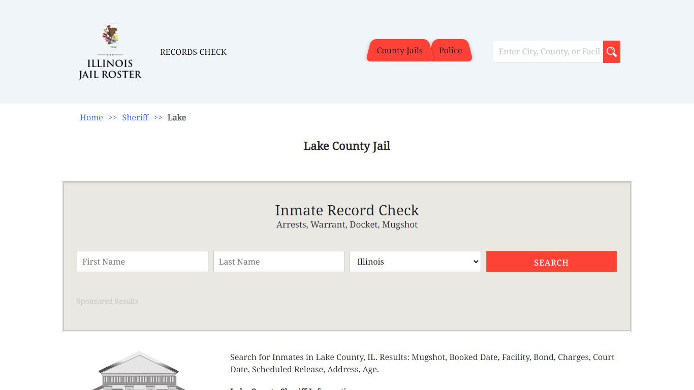 Lake County Jail | Jail Roster Search